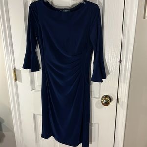 Navy Blue Ralph Lauren knee length dress. Only worn twice, perfect for weddings!